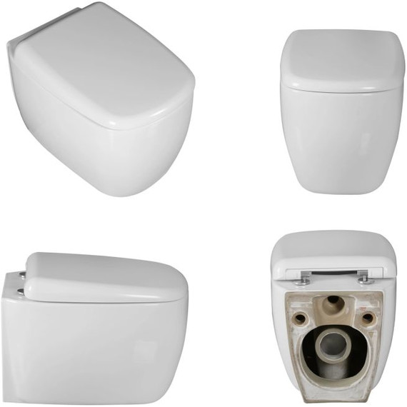 Унитаз подвесной безободковый Cerutti SPA Romina Aria Tornado 10613 с крышкой микролифт (система смыва Торнадо) фото 2