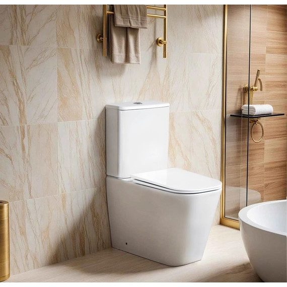 Унитаз-компакт безободковый Cerutti SPA Manlio 10618 с тонкой крышкой микролифт (система смыва Торнадо) фото 2