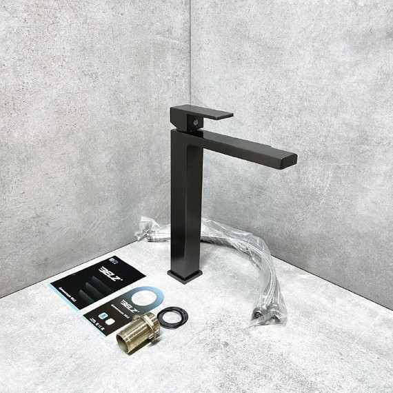 Смеситель для раковины высокий Belz B11613-3, графит фото 6