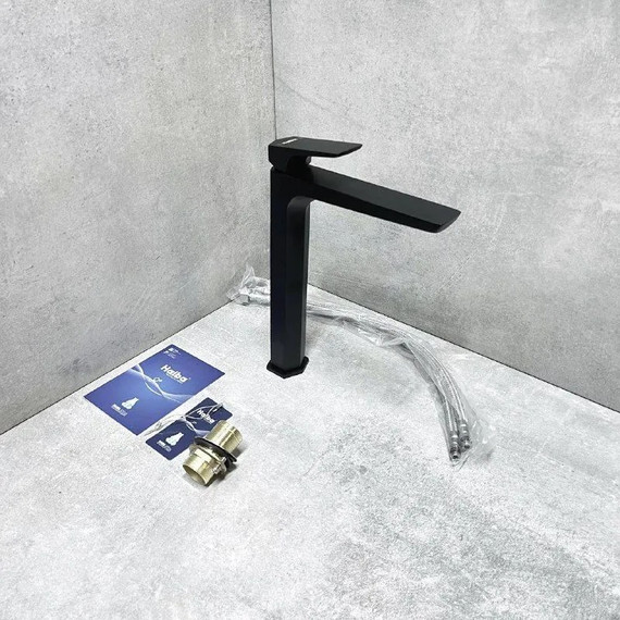 Смеситель для раковины высокий Haiba HB11726-7, чёрный - 6 Смеситель для раковины высокий Haiba HB11726-7, чёрный фото 6