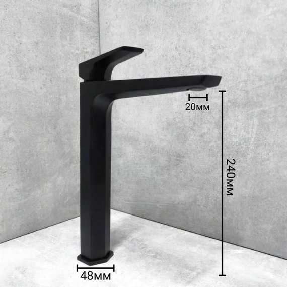 Смеситель для раковины высокий Haiba HB11726-7, чёрный - 3 Смеситель для раковины высокий Haiba HB11726-7, чёрный фото 3
