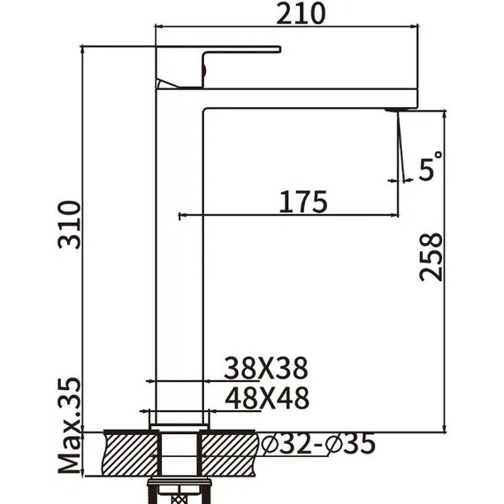 Смеситель для раковины высокий Belz B11613-3, графит фото 21