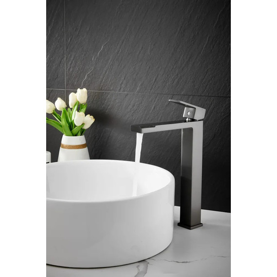 Смеситель для раковины высокий Belz B11613-3, графит фото 8