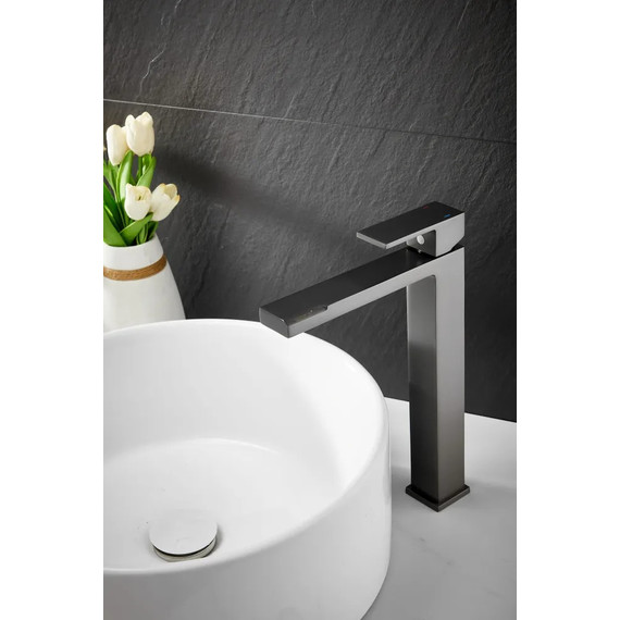 Смеситель для раковины высокий Belz B11613-3, графит фото 7