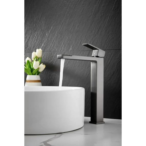 Смеситель для раковины высокий Belz B11613-3, графит фото 12