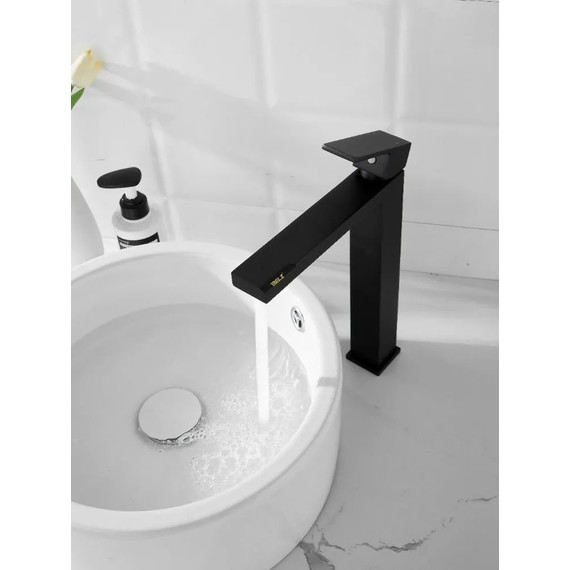 Смеситель для раковины высокий Belz B11613-7, чёрный фото 10