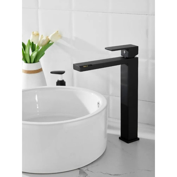 Смеситель для раковины высокий Belz B11613-7, чёрный фото 5