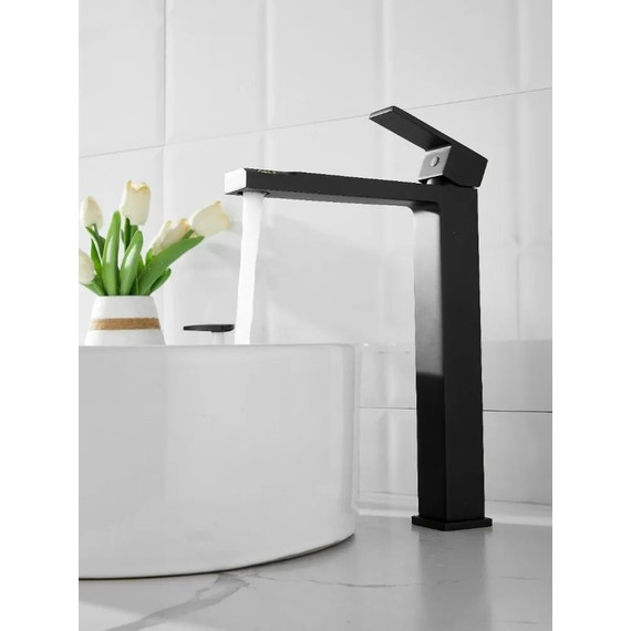 Смеситель для раковины высокий Belz B11613-7, чёрный фото 3