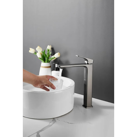 Смеситель для раковины высокий Belz B11709-3, графит фото 10