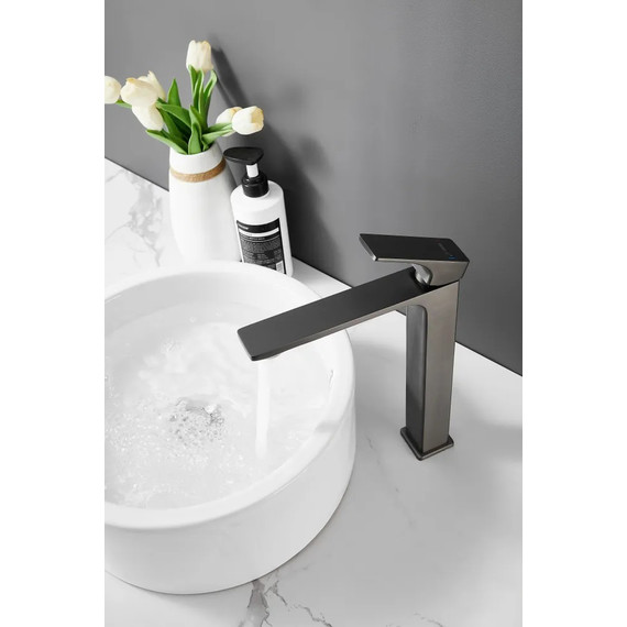 Смеситель для раковины высокий Belz B11709-3, графит фото 9