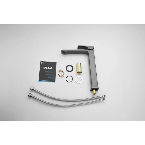 Смеситель для раковины высокий Belz B11709-3, графит фото 12