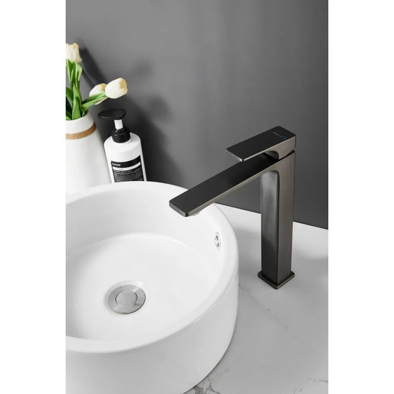 Смеситель для раковины высокий Belz B11709-3, графит фото 4