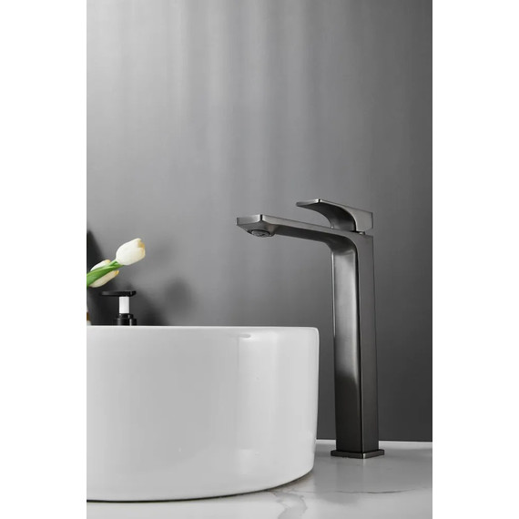 Смеситель для раковины высокий Belz B11709-3, графит фото 6