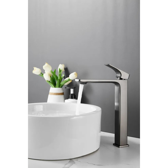 Смеситель для раковины высокий Belz B11709-3, графит фото 3