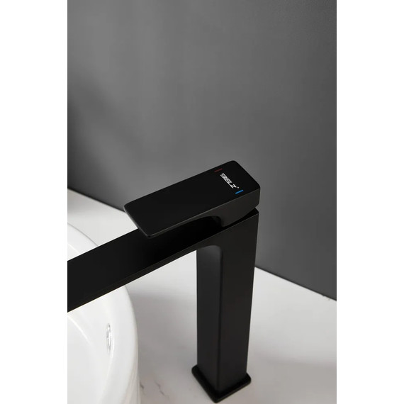 Смеситель для раковины высокий Belz B11709-7, чёрный фото 5