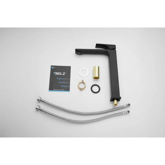 Смеситель для раковины высокий Belz B11709-7, чёрный фото 15