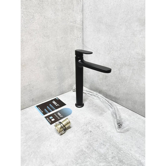 Смеситель для раковины высокий Belz B11713-7, чёрный фото 5