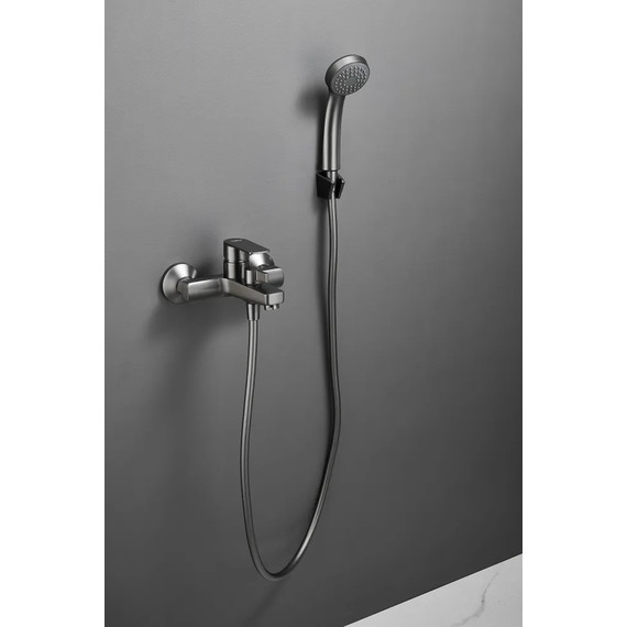 Смеситель для ванны Haiba HB60719-3, оружейная сталь фото 3