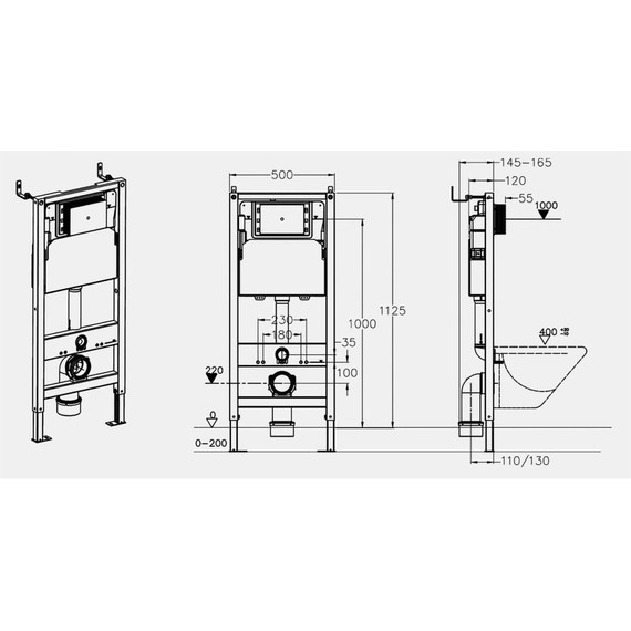 Инсталляция для подвесного унитаза Azario AZ-510A (с возможностью подключения безконтактной клавиши смыва) фото 7