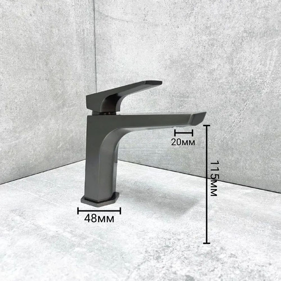 Смеситель для раковины Haiba HB10726-3, оружейная сталь - 5 Смеситель для раковины Haiba HB10726-3, оружейная сталь фото 5
