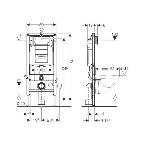 Инсталляция для подвесного унитаза Geberit Duofix UP320 111.300.00.5 фото 3