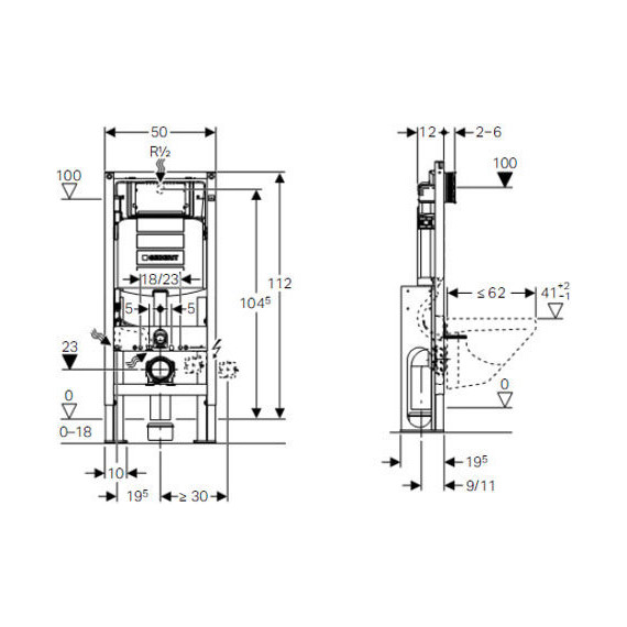 Инсталляция для подвесного унитаза Geberit Duofix UP320 Sigma 111.380.00.5 фото 3