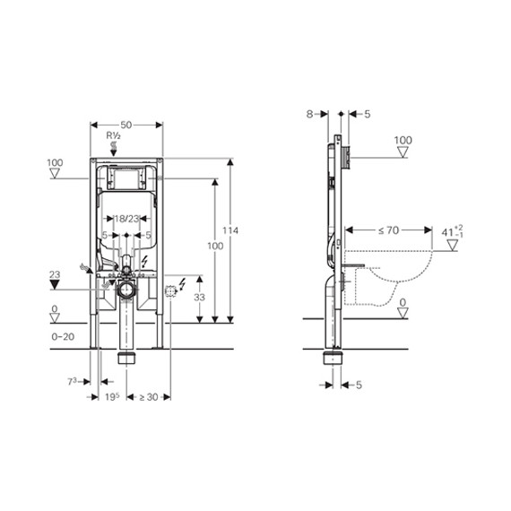 Инсталляция для подвесного унитаза Geberit Sigma 8 Duofix 111.796.00.1 фото 3