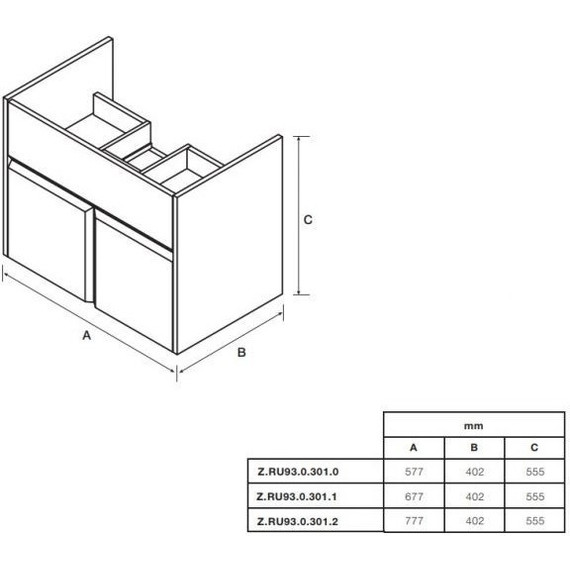 Тумба подвесная с раковиной Roca Up 70 см ZRU9303011, белый - 7 Тумба подвесная с раковиной Roca Up 70 см ZRU9303011, белый фото 7