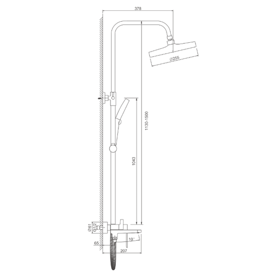 Душевая стойка Belz B24713-3, оружейная сталь фото 19