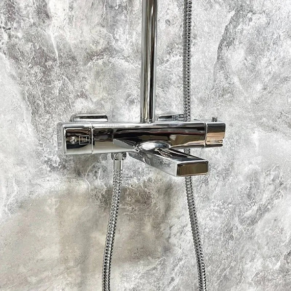 Душевая стойка с термостатом Haiba HB24537 - 4 Душевая стойка с термостатом Haiba HB24537 фото 4