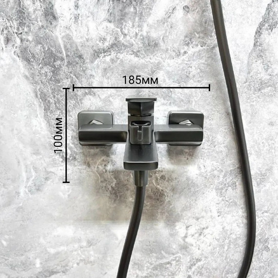 Смеситель для ванны Haiba HB60726-3, оружейная сталь фото 6