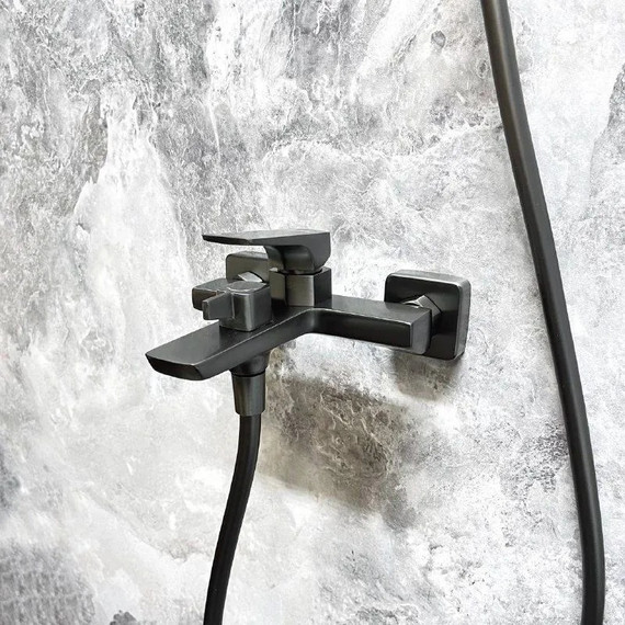 Смеситель для ванны Haiba HB60726-3, оружейная сталь фото 5