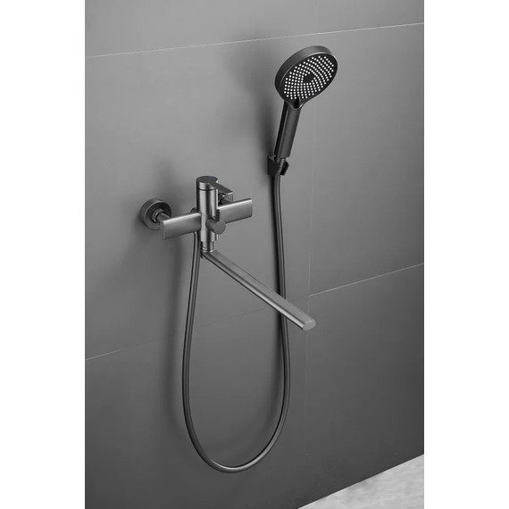 Смеситель для ванны Belz B22813-3, оружейная сталь фото 8