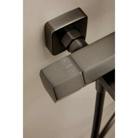 Душевая стойка с термостатом Haiba HB24726-3, оружейная сталь фото 6