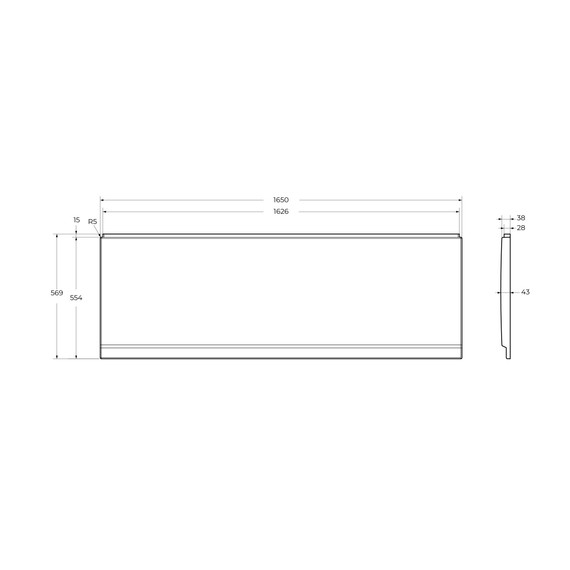Панель фронтальная Cezares 165 см ECO-165-F-SCR-W37 фото 2