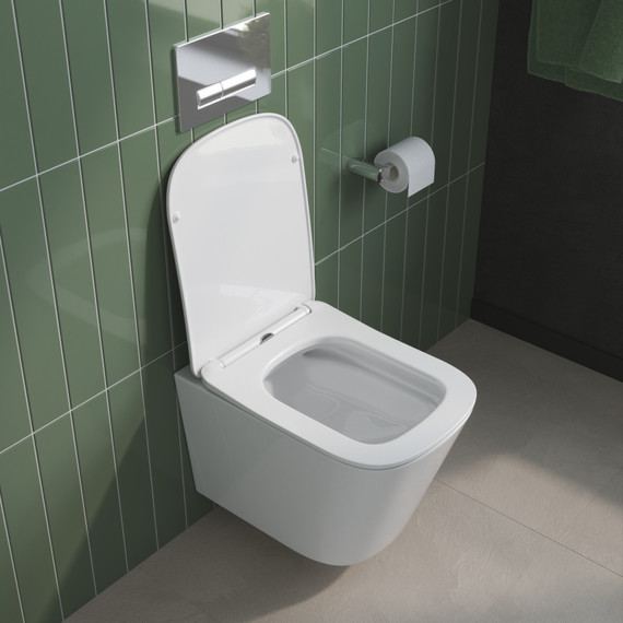 Унитаз подвесной безободковый BelBagno Due BB7107CHR/SC с тонкой крышкой микролифт фото 4