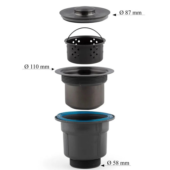 Кухонная мойка Diadonna DS5050BL, чёрный фото 6