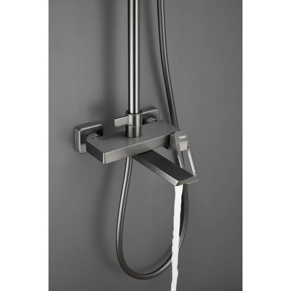Душевая стойка Haiba HB24732-3, оружейная сталь фото 9