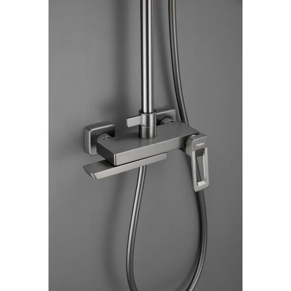 Душевая стойка Haiba HB24732-3, оружейная сталь фото 10