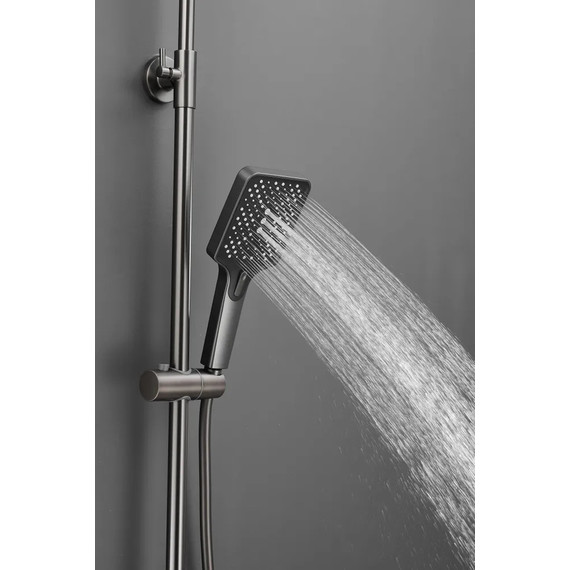 Душевая стойка Haiba HB24732-3, оружейная сталь фото 14