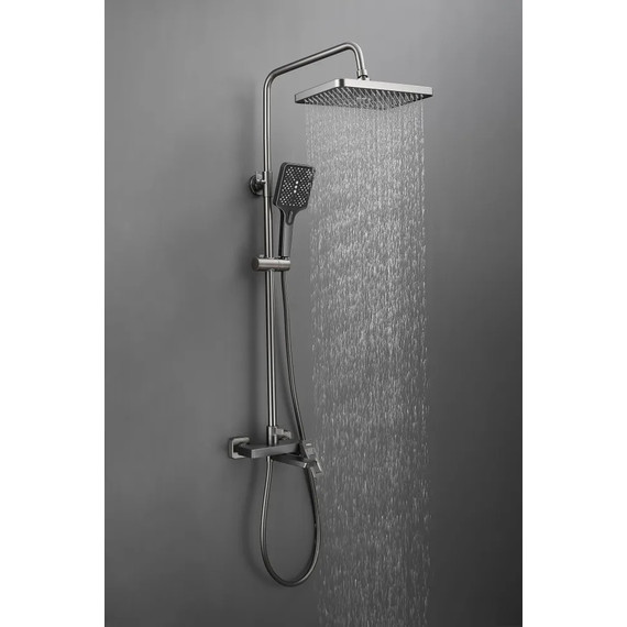 Душевая стойка Haiba HB24732-3, оружейная сталь фото 15