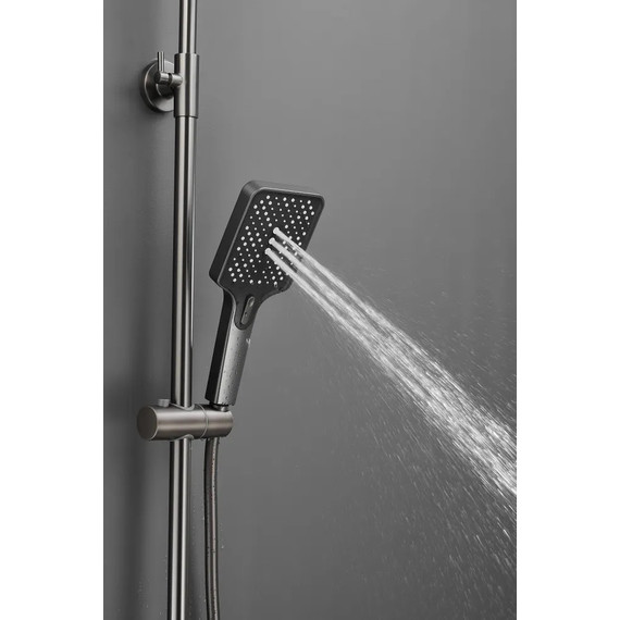 Душевая стойка Haiba HB24732-3, оружейная сталь фото 16