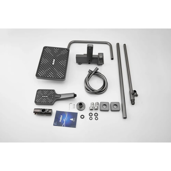 Душевая стойка Haiba HB24732-3, оружейная сталь фото 20