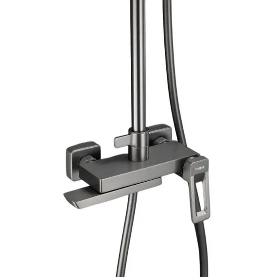 Душевая стойка Haiba HB24732-3, оружейная сталь фото 19