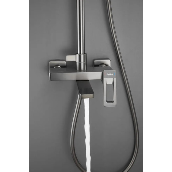 Душевая стойка Haiba HB24732-3, оружейная сталь фото 7