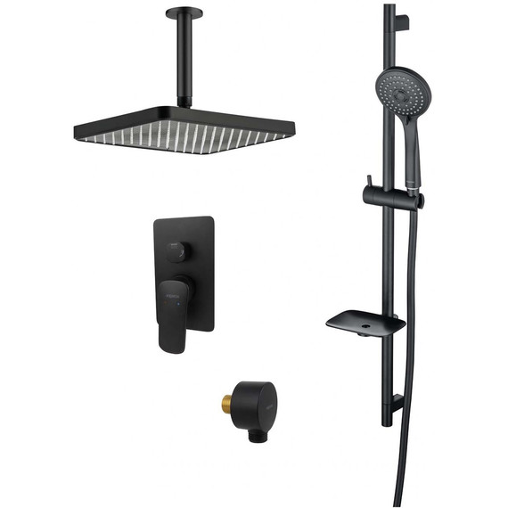 Набор смесителей 4 в 1 для душа Aquatek Вега AQ1075MB, чёрный матовый, Цвет производителя: чёрный матовый -  Набор смесителей 4 в 1 для душа Aquatek Вега AQ1075MB, чёрный матовый, Цвет производителя: чёрный матовый фото