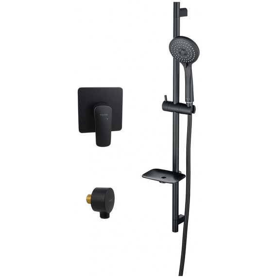 Набор смесителей 3 в 1 для душа Aquatek Вега AQ1076MB, чёрный матовый, Цвет производителя: чёрный матовый -  Набор смесителей 3 в 1 для душа Aquatek Вега AQ1076MB, чёрный матовый, Цвет производителя: чёрный матовый фото