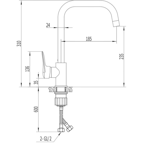 Смесители для кухни EvaGold New York FK16C фото 7