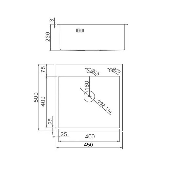 Кухонная мойка Gerhans K34550B 1 мм, PVD графит фото 2