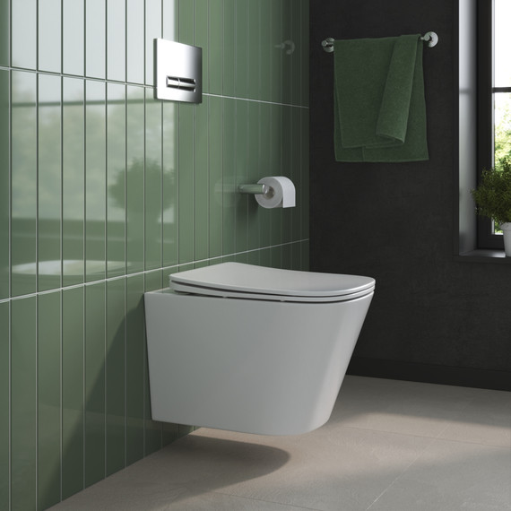 Унитаз подвесной безободковый BelBagno Due BB7107CHR/SC с тонкой крышкой микролифт фото 5